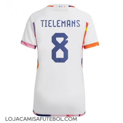Camisa de Futebol Bélgica Youri Tielemans #8 Equipamento Secundário Mulheres Mundo 2022 Manga Curta